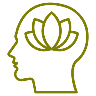Silhouette with lotus inside the head.